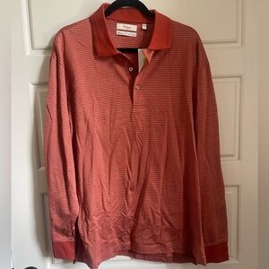 NWT Turnbury Mercerized Pima Cotton Long Sleeved Polo